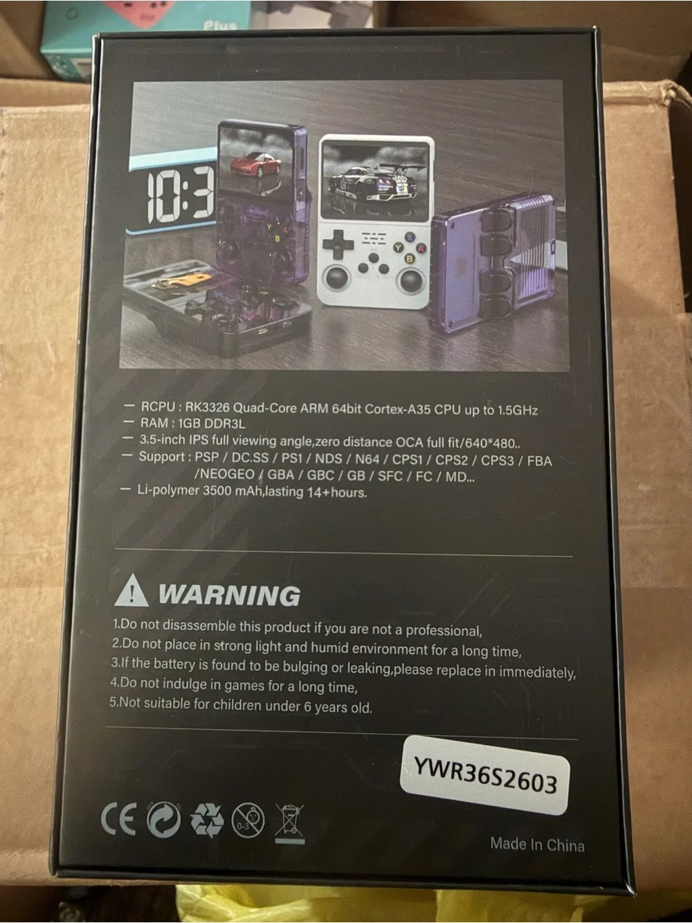 Handheld Gaming Console - Purple Transparent